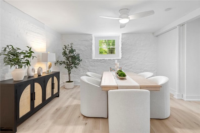 426 Spring St Unit B101, Newport, RI 02840 - dining room featuring light wood-type flooring and ceiling fan