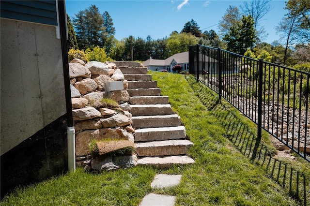 9 Chase Ln, Lincoln, RI 02865 - view of yard featuring stairway