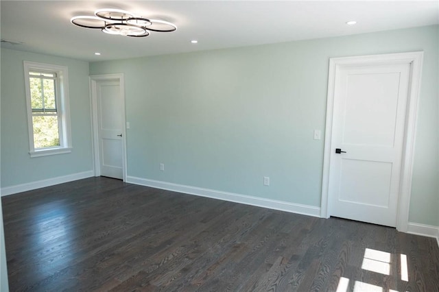 9 Chase Ln, Lincoln, RI 02865 - spare room featuring dark wood-type flooring, baseboards, and recessed lighting