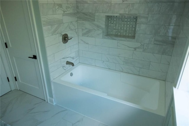 9 Chase Ln, Lincoln, RI 02865 - full bath featuring marble look tiles and shower / washtub combination