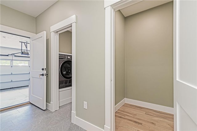125 Fairview Ave, Hopkinton, RI 02832 - laundry room featuring washer / clothes dryer and baseboards