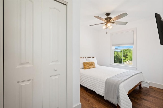 23 Hemlock St, Narragansett, RI 02882 - bedroom with wood finished floors, baseboards, and a ceiling fan