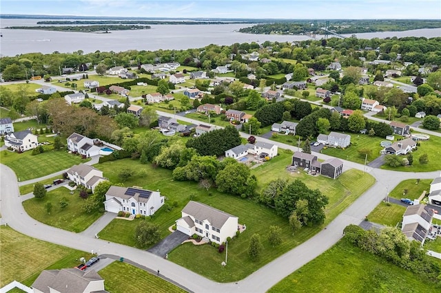 68 Anchor Dr, Portsmouth, RI 02871 - aerial view of residential area with a nearby body of water