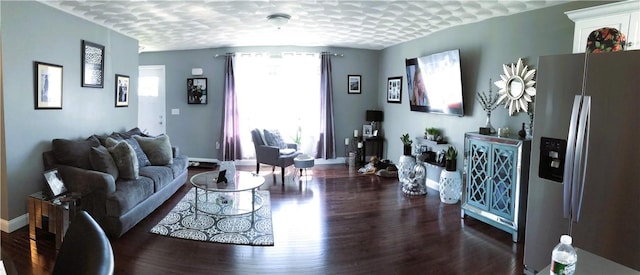 71 Carlton St, Cranston, RI 02910 - living room with baseboards and dark wood finished floors