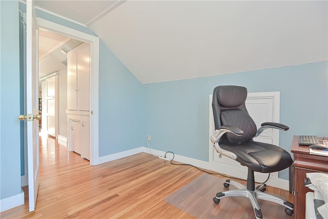 822 Cottage St, Pawtucket, RI 02861 - office space with lofted ceiling, light wood-type flooring, and baseboards