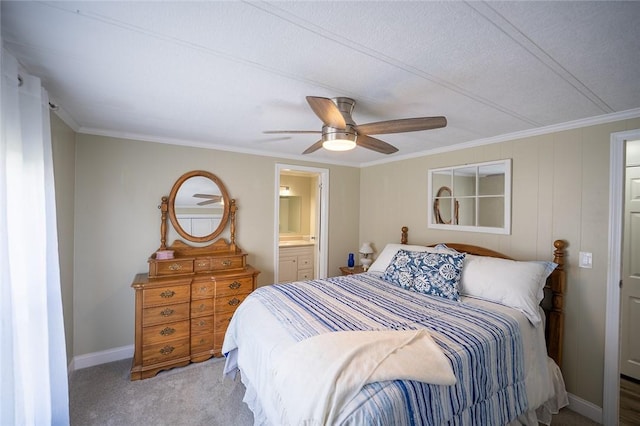 7 Lane D Dr, Coventry, RI 02816 - bedroom with crown molding, carpet floors, baseboards, ensuite bathroom, and a ceiling fan