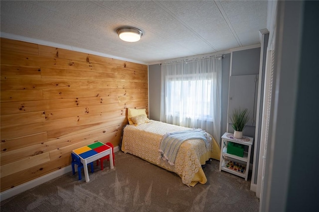 7 Lane D Dr, Coventry, RI 02816 - carpeted bedroom with a textured ceiling, crown molding, and wooden walls