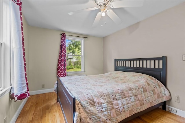 199 Vaughn Ave, Warwick, RI 02886 - bedroom featuring baseboards, wood finished floors, and ceiling fan