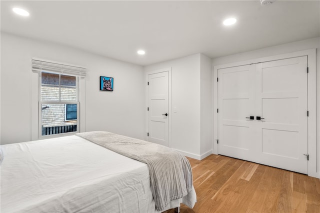 14 Robinson St, Narragansett, RI 02882 - bedroom with light wood-style flooring, recessed lighting, and baseboards