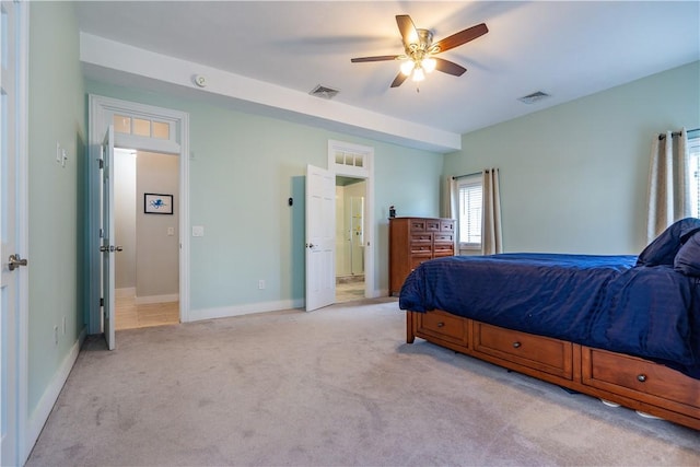 3976 Post Rd, Warwick, RI 02886 - bedroom featuring light colored carpet, a ceiling fan, and baseboards