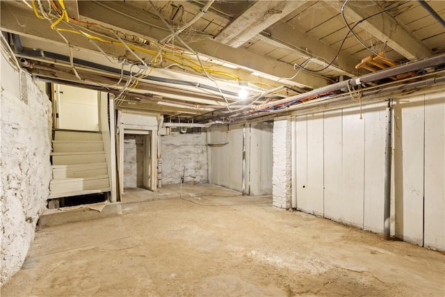 9 Woodbine St, Providence, RI 02906 - unfinished basement with stairs
