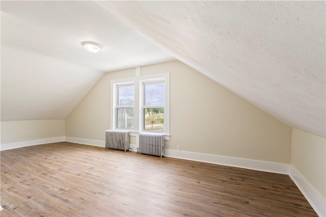 9 Woodbine St, Providence, RI 02906 - additional living space featuring radiator heating unit, wood finished floors, lofted ceiling, and baseboards