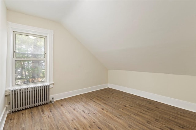 9 Woodbine St, Providence, RI 02906 - bonus room featuring radiator heating unit, vaulted ceiling, wood finished floors, and baseboards