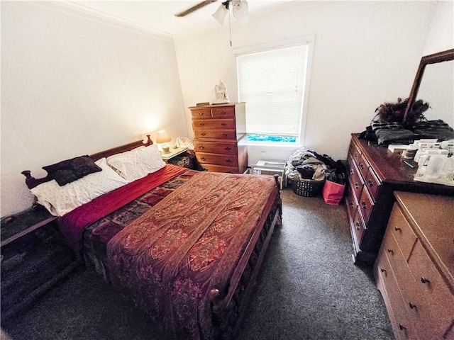 106 Baxter St, Pawtucket, RI 02861 - carpeted bedroom with ornamental molding and ceiling fan