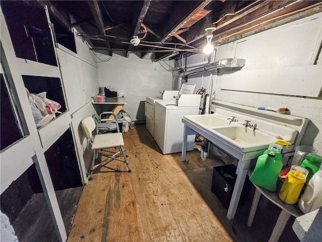 106 Baxter St, Pawtucket, RI 02861 - laundry room with independent washer and dryer and light wood-style flooring