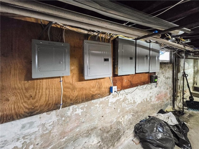 106 Baxter St, Pawtucket, RI 02861 - unfinished below grade area with electric panel