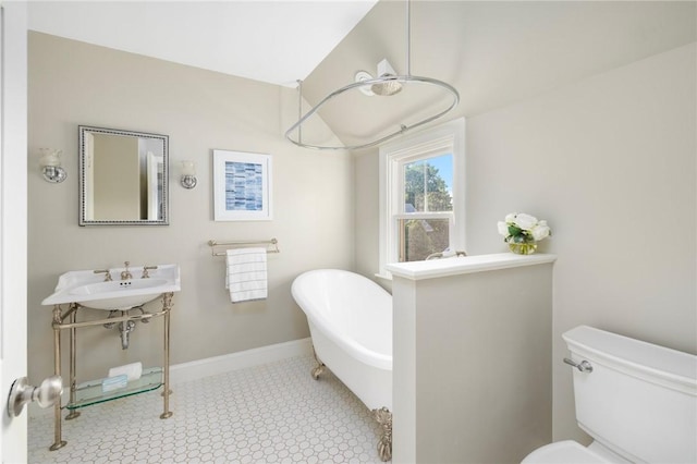 211 Rumstick Rd, Barrington, RI 02806 - full bath featuring a freestanding bath and baseboards