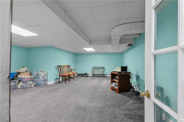 33 Courageous Cir, Bristol, RI 02809 - carpeted office with a drop ceiling and baseboards