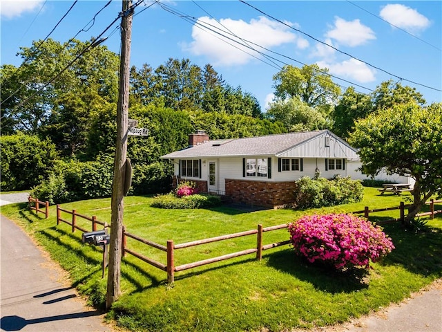 75 Circuit Dr, Narragansett, RI 02882 - ranch-style house featuring brick siding and a chimney