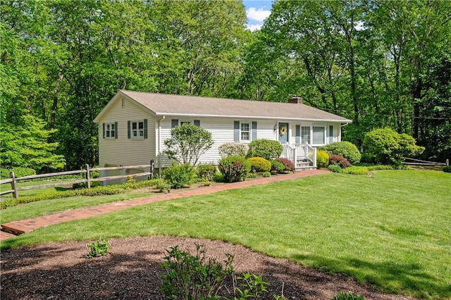 70 High Ridge Dr, Cumberland, RI 02864 - view of front of house featuring a chimney