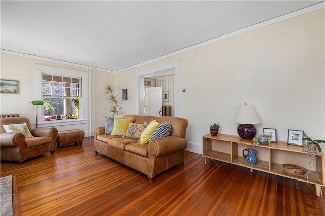 130 Highland Rd, Tiverton, RI 02878 - living room featuring wood finished floors and ornamental molding
