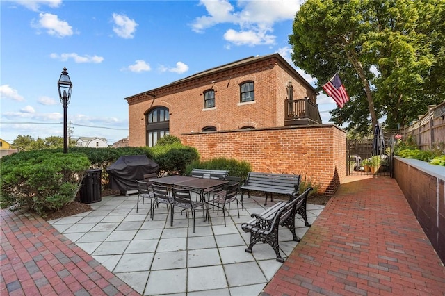 423 Hope St Unit C, Bristol, RI 02809 - view of patio with a grill and a balcony