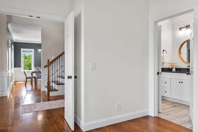 13 Vincent Way, Cumberland, RI 02864 - foyer entrance with wood finished floors, stairway, and ornamental molding