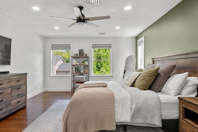 13 Vincent Way, Cumberland, RI 02864 - bedroom featuring dark wood-type flooring, recessed lighting, baseboards, and a ceiling fan