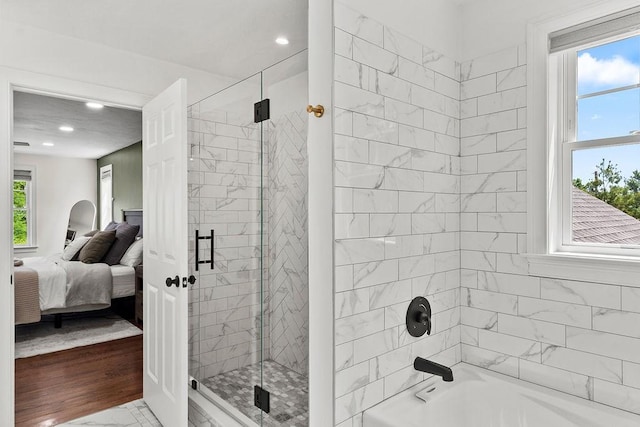 13 Vincent Way, Cumberland, RI 02864 - full bath with connected bathroom, shower / bath combination with glass door, and recessed lighting
