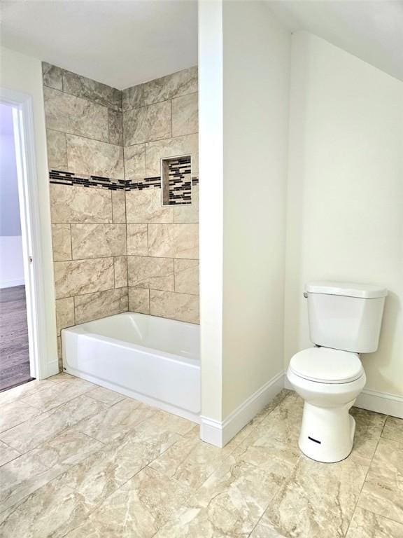 90 Grove St, Providence, RI 02903 - bathroom with toilet, baseboards, and shower / washtub combination