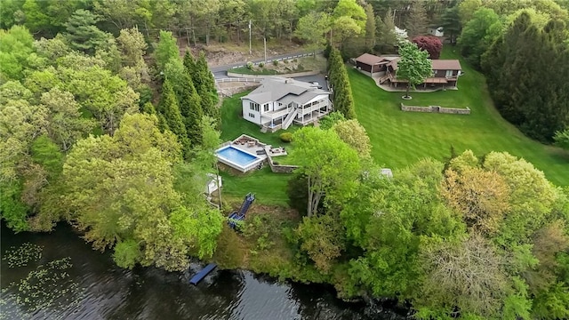 196 Stillwater Rd, Smithfield, RI 02917 - view from above of property featuring a nearby body of water and a forest