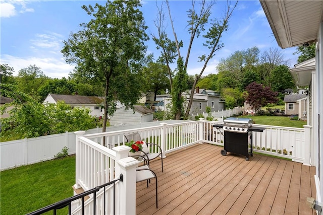 228 Morse Ave, Woonsocket, RI 02895 - wooden terrace featuring grilling area and a residential view