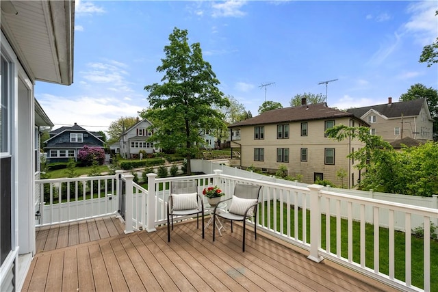 228 Morse Ave, Woonsocket, RI 02895 - wooden terrace with a residential view