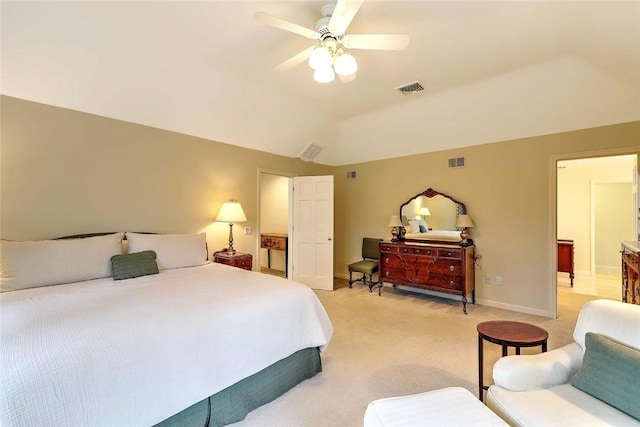 60 Pheasant Dr, East Greenwich, RI 02818 - bedroom with light colored carpet, lofted ceiling, and ceiling fan