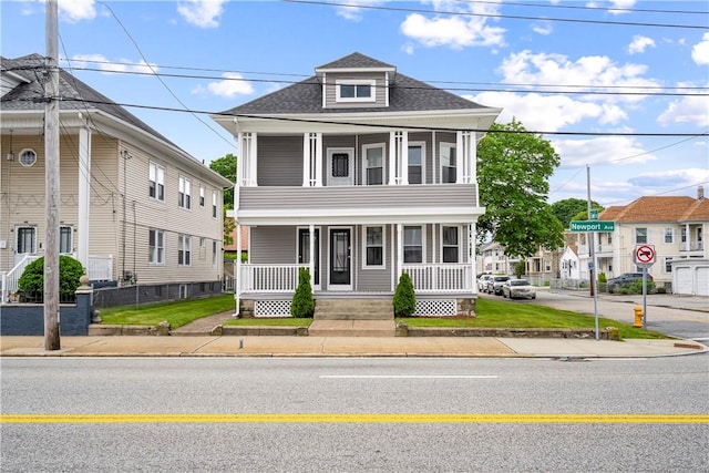 1362 Newport Ave, Pawtucket, RI 02861 - american foursquare style home featuring covered porch and roof with shingles