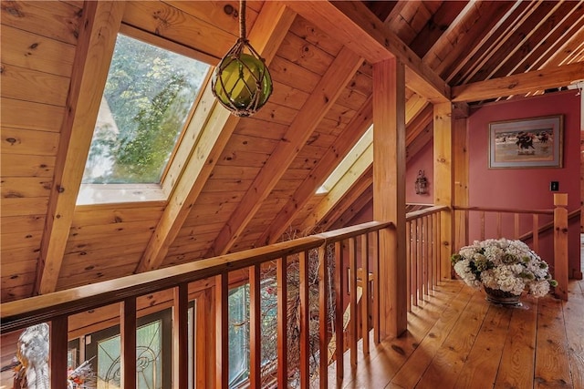 94 S Shore Rd, Burrillville, RI 02859 - hall with wood ceiling and hardwood / wood-style floors