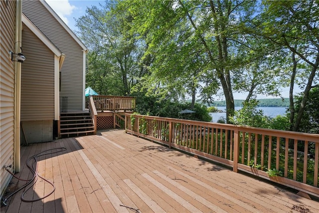 94 S Shore Rd, Burrillville, RI 02859 - wooden deck with a water view