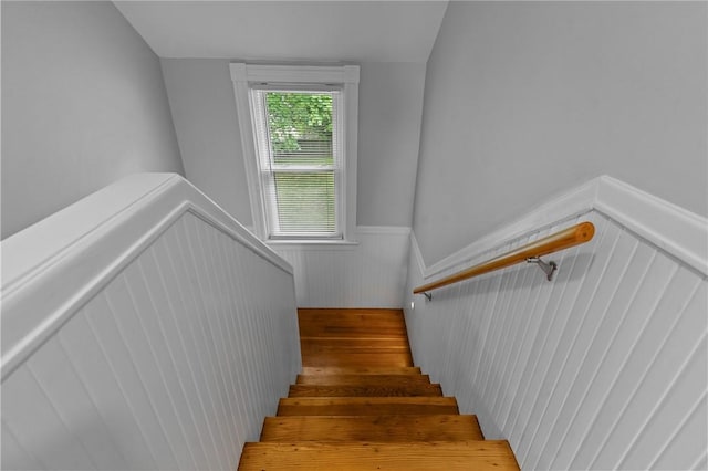 36 Ruth Ave, East Providence, RI 02916 - staircase featuring wainscoting