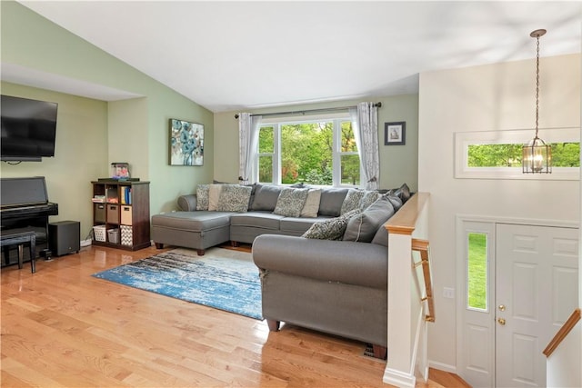101 Huckleberry Rd, North Kingstown, RI 02852 - living room with light wood-type flooring and lofted ceiling