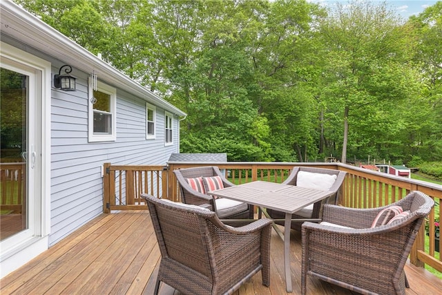 101 Huckleberry Rd, North Kingstown, RI 02852 - wooden deck with outdoor dining area