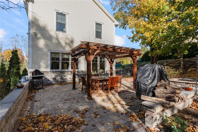 85 Frigate St, Jamestown, RI 02832 - view of patio / terrace featuring a pergola and outdoor dining space