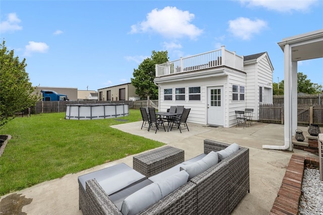 150 Memorial Dr, Pawtucket, RI 02860 - patio / terrace with outdoor lounge area, a fenced backyard, a patio area, and outdoor dining space