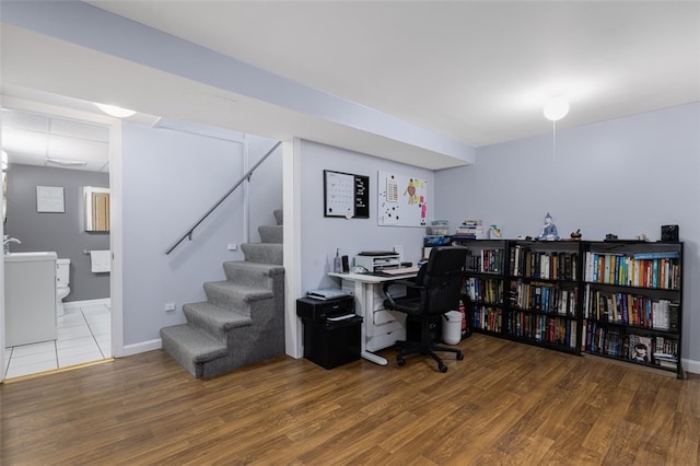 150 Memorial Dr, Pawtucket, RI 02860 - office area featuring wood finished floors and a sink