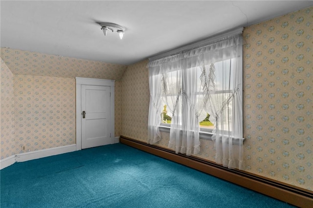 8 Tampa St, West Warwick, RI 02893 - carpeted spare room with baseboard heating and wallpapered walls