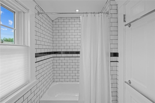11 Elmcroft Ave, Providence, RI 02909 - full bathroom featuring shower / tub combo and recessed lighting
