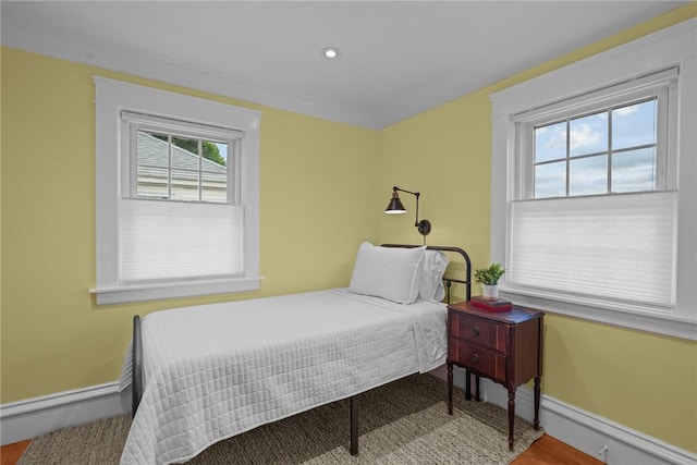 11 Elmcroft Ave, Providence, RI 02909 - bedroom with baseboards, wood finished floors, and recessed lighting