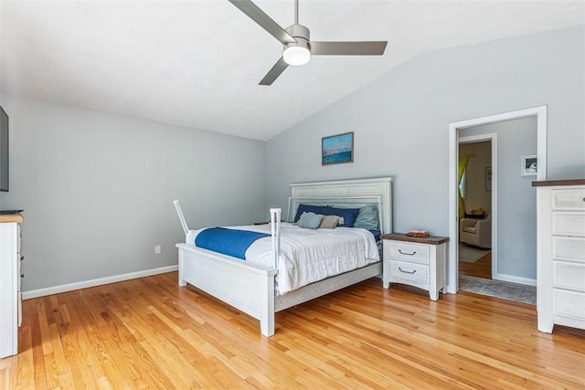 11 Noto Dr, North Providence, RI 02904 - bedroom with lofted ceiling, light wood-style floors, ceiling fan, and baseboards