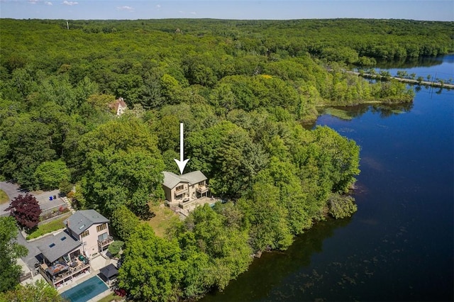 11 Noto Dr, North Providence, RI 02904 - drone / aerial view of a heavily wooded area and a nearby body of water