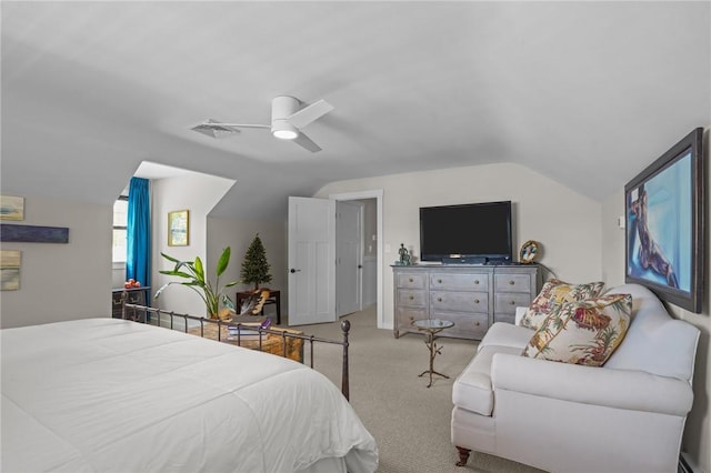 25 King Philip Rd, Pawtucket, RI 02861 - bedroom with vaulted ceiling, light carpet, and a ceiling fan