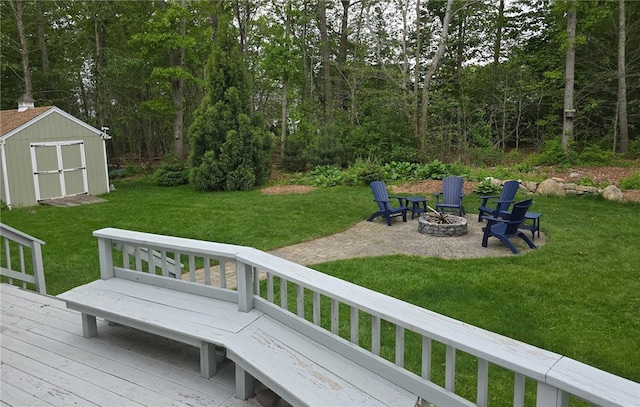 190 Broad Rock Rd, South Kingstown, RI 02879 - deck featuring a fire pit and a lawn